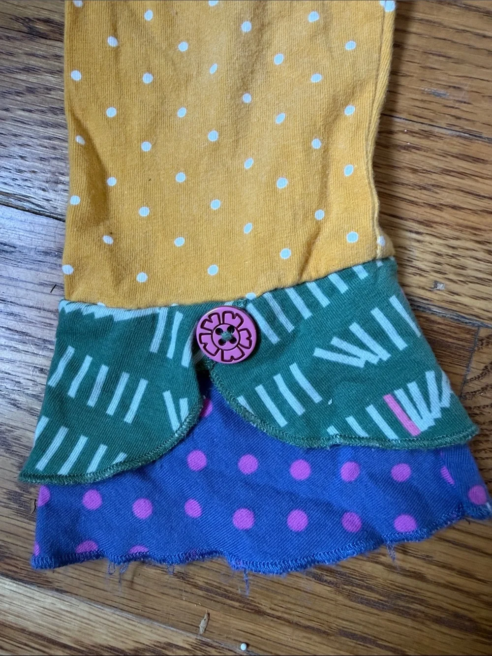Matilda Jane Green Pink Purple Polka Dot Mixed Print Dress Set